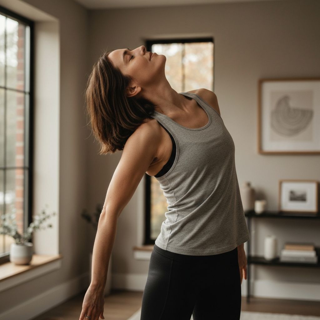 Person performing a gentle neck stretch